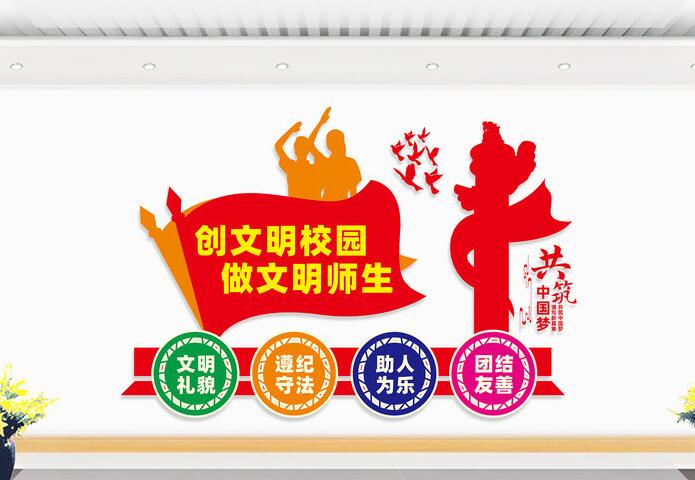 創(chuàng)文明校園文化墻設計圖片